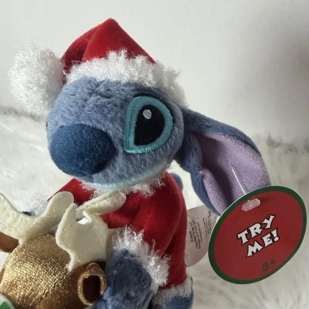 Disney Santa Stitch Reindeer Rocking Horse Lilo & Stitch Musical W/ Tags